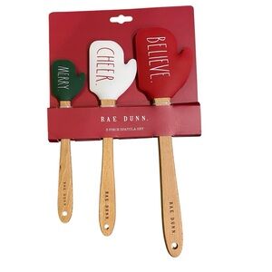 Rae Dunn Holiday Spatula Set - Red, White & Green